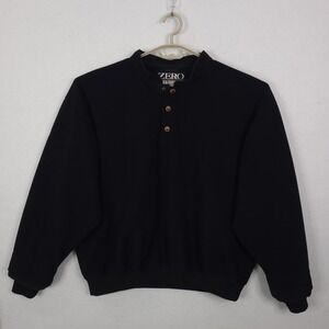 Zero Restriction Sweatshirt Mens XL Black Fleece Henley Windstopper Golf 5092